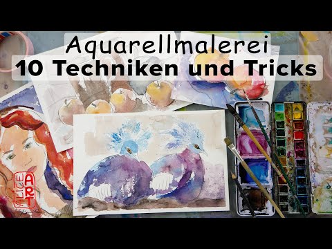 Alice-ART | 10 Techniken zum lockerem Aquarell malen | watercolor tricks