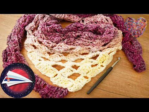 Prolećna marama u rupičastoj šari - corner to corner / veoma brzo & lako sa malo vune