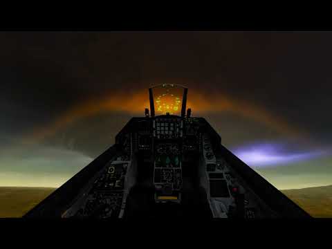 F-16C Take Off in a Thunderstorm - Unrestricted Climb - DCS 2.5.6