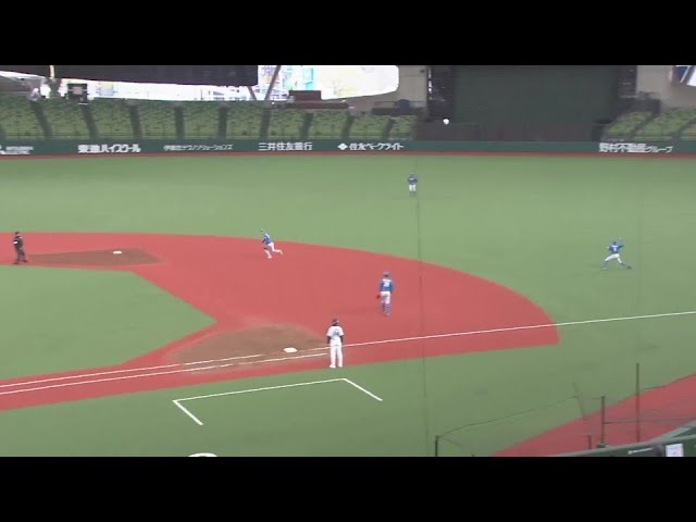 【ファーム】見事な中継プレー!! ファイターズ・阪口樂と中島卓也の連携で進塁を阻止!! 2024年3月17日 埼玉西武ライオンズ 対 北海道日本ハムファイターズ