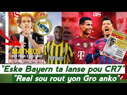 Cristiano nan Bayern posib?? | Real sou rout jeune brésilien sa |Carlens Arcus nouvo club |Haïti u20