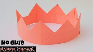 No Glue paper Crown 👑 | Origami Crown (tiara) making for kids _  Easy steps | Paper crafts for kids