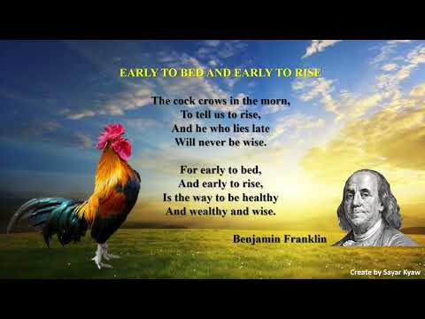 Grade 6 English Early To Bed and Early To Morning ( Poem 2)