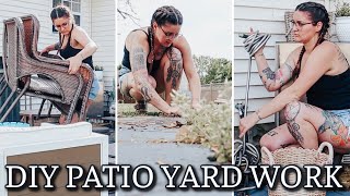 OUTDOOR PATIO CLEAN UP & DIY BACK YARD MAKEOVER IDEAS | YARD WORK | OUTSIDE HOUSE PROJECTS
