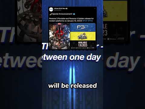 Persona 3 Portable and Persona 4 Golden Revealed Release Dates! #shorts