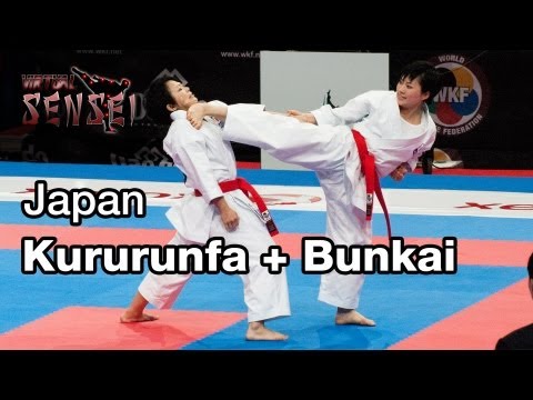 Japan female team Kata Kururunfa + bunkai Final 21st WKF World Karate Championships Paris Bercy 2012