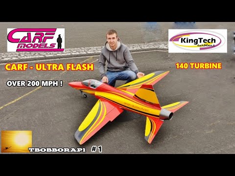 CARF ULTRA FLASH RC SPORTS JET - KINGTECH 140 TURBINE - DEANOS 3rd FLIGHT - OVER 200 MPH  # 1 - 2019