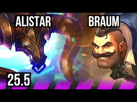 ALISTAR & Ashe vs BRAUM & Corki (SUP) | Rank 5 Alistar | KR Challenger | 25.5