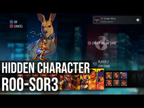 How To Unlock Roo (Hidden Character) - Clown Wars Trophy - Streets of Rage 4 - Mr. X Nightmare DLC