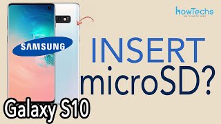 Samsung S10 - How to insert and remove a microSD card | Howtechs