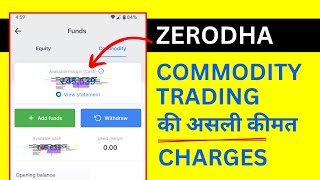 Zerodha Me Commodity Brokerage Charges | Commodity Trading Charges in Zerodha