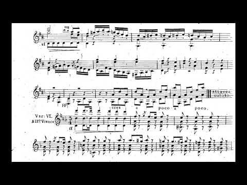 Mauro Giuliani - Six Variations on Folies d'Espagne for Guitar, Op. 45 (c. 1811) [Score-Video]