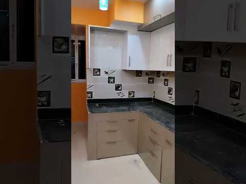 Modern l shape acrylic modular kitchen designing service