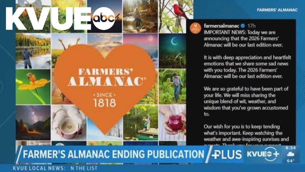 Farmers' Almanac says it will cease publication after 208 years, citing financial challenges