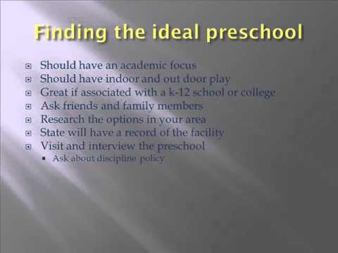 Preschool 7: Finding the ideal preschool