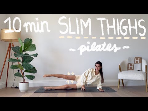 10MIN slim thighs pilates workout - toned & slim legs //no equipment