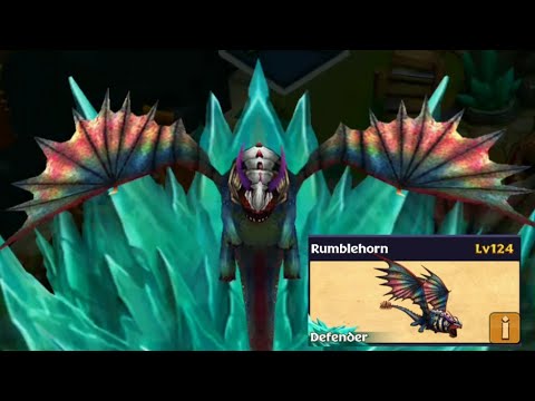 Defender/Battle Rumblehorn max level 124 titan mode//Dragons rise of Berk