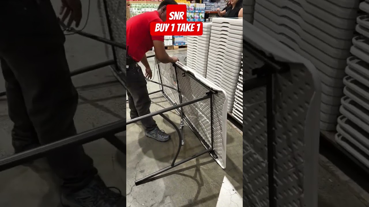 Table pliante portable avec poignée 180cm video thumbnail