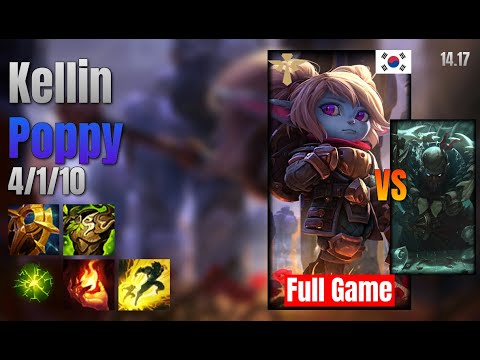 Kellin Support Poppy vs Pyke lol KR solo rank Full Game 14.17