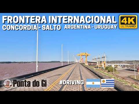 La frontera que se cruza sobre una represa #DRIVING 4K 2026 - ARGENTINA URUGUAY