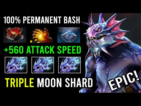 WTF +560 Attack Speed Triple Moon Shard Slardar 100% Permanent Bash Lord Dota 2