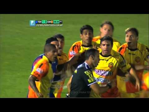 La polémica en el gol.Temperley 1 Crucero 0.Fecha 18.Torneo Primera B Nacional.Fútbol Para Todos