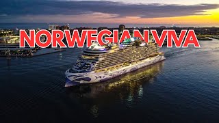 NCL VIVA FIRST SAIL AWAY FROM TEXAS | Aerial drone footage + Timelapse