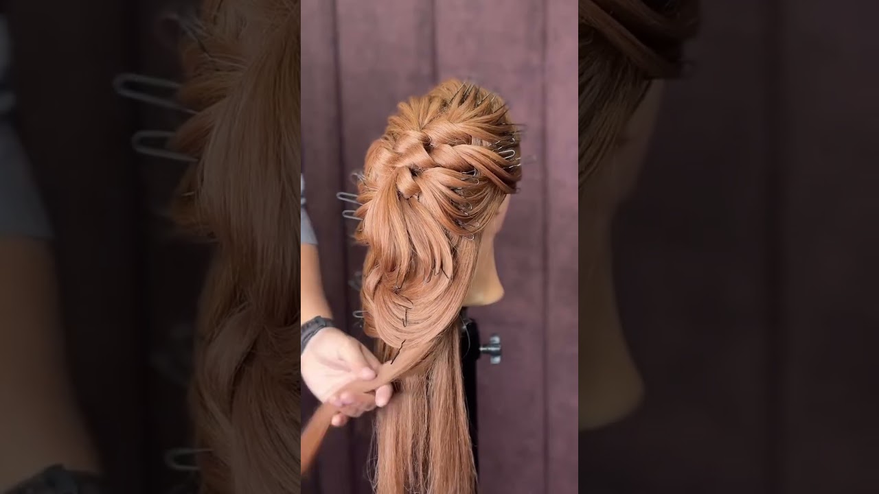 “Elegant Bridal Hairstyle | Stunning Looped Updo with Hair Accessories”