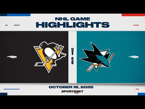 NHL Highlights | Penguins vs. Sharks - Oct 18, 2025