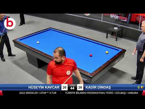 HÜSEYİN KAVCAR & KADİR DİNDAŞ Bilardo Maçı - 2022 ERKEKLER 1.ETAP-3.TUR