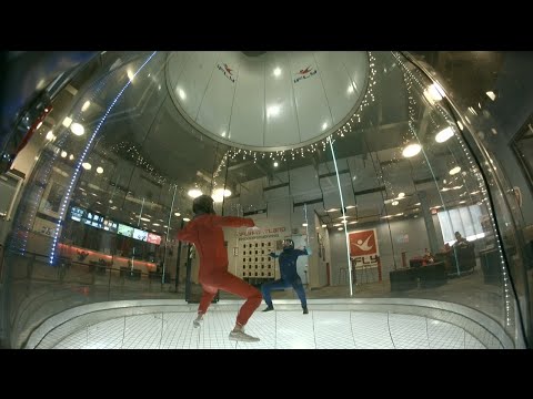 Indoor skydiving: sit fly practice (Nell 36)