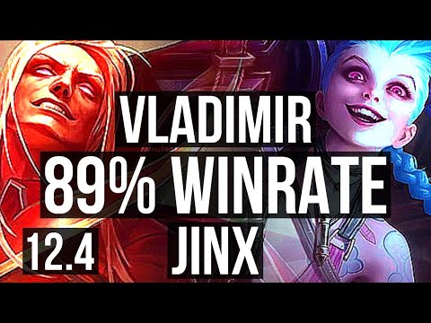 VLADIMIR & Renata Glasc vs JINX & Pyke (ADC) | 89% winrate, 16/4/9, Godlike | BR Challenger | 12.4