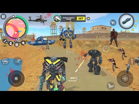 Vegas Crime Simulator (Transformer Fight Black Car Robot) Transformer Robot - Android Gameplay HD