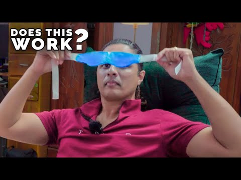 Prova di una maschera per gli occhi stanchi