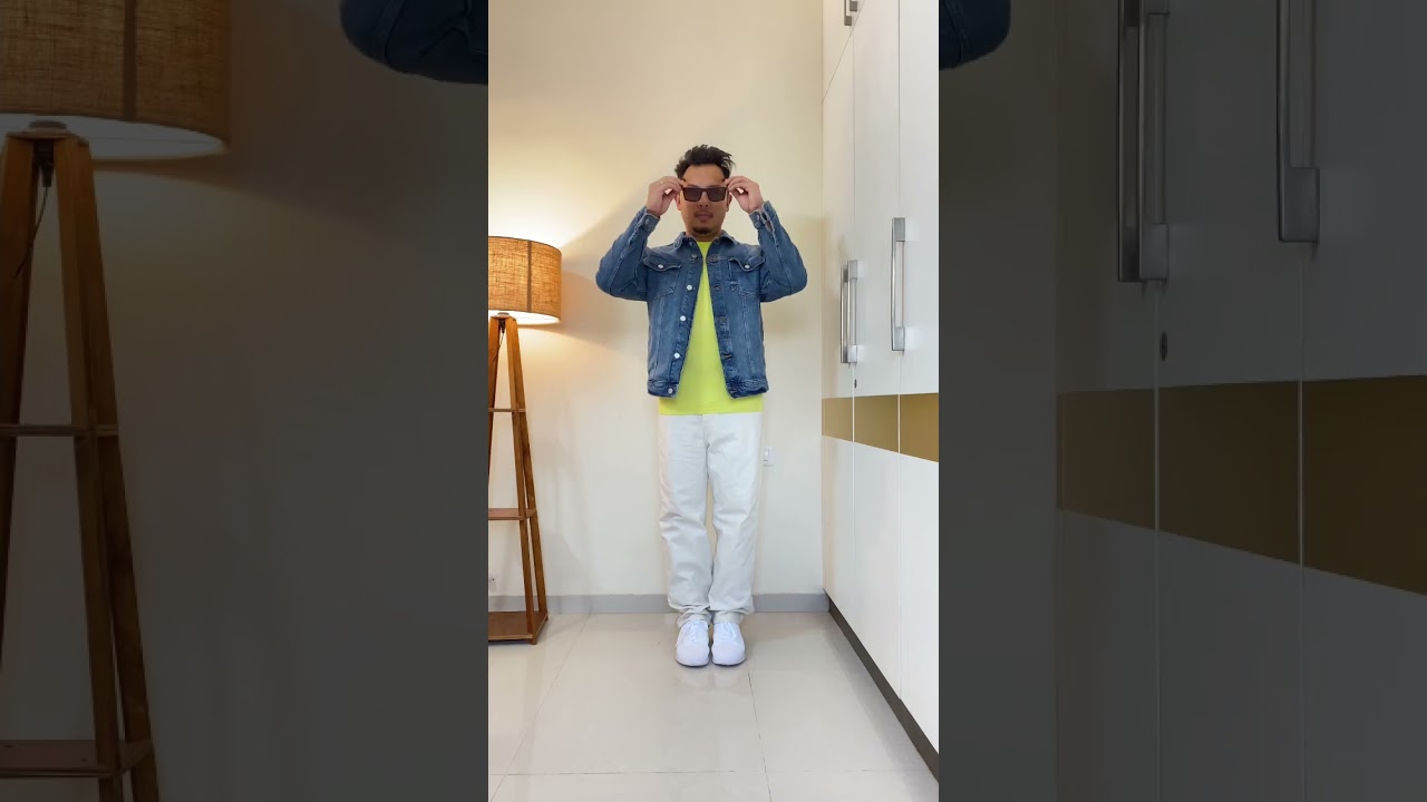 Get this look by styling a neon t-shirt with a denim jacket 😎 ootdmen #menfashion #menswear