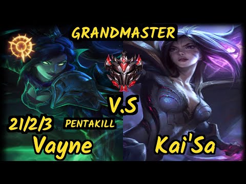 CGA Cody Sun (VAYNE) vs KAI'SA - PENTAKILL 21/2/3 KDA BOTTOM ADC GAMEPLAY - NA Ranked GRANDMASTER