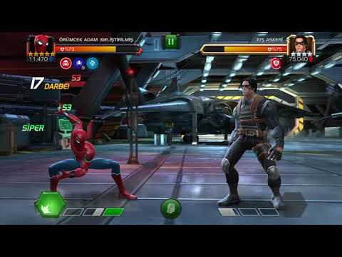 5 STAR SPİDER MAN ( STARK ) RANK 4 LVL 55 WİNTER SOLDİER MARVEL CONTEST OF CAMPİONS MCOC