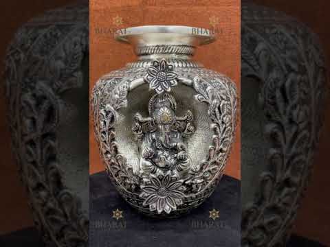 Metal Silver Plated Ganesh Kalash