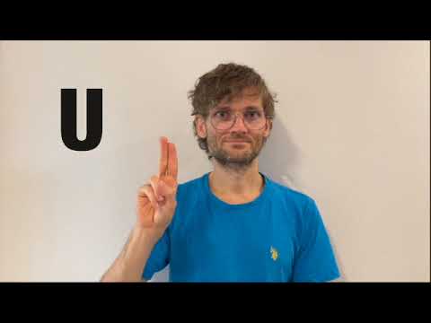 アルファベット（指文字）U