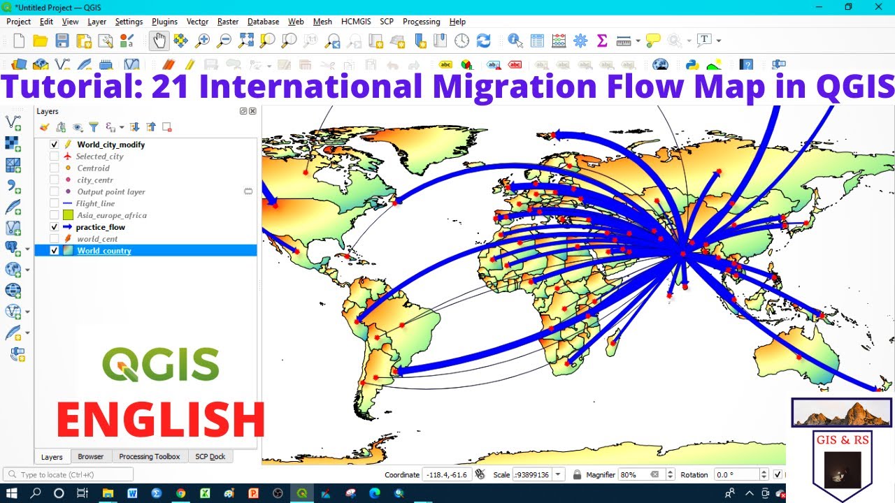 How to Prepare International Migration Flow Map in QGIS English
