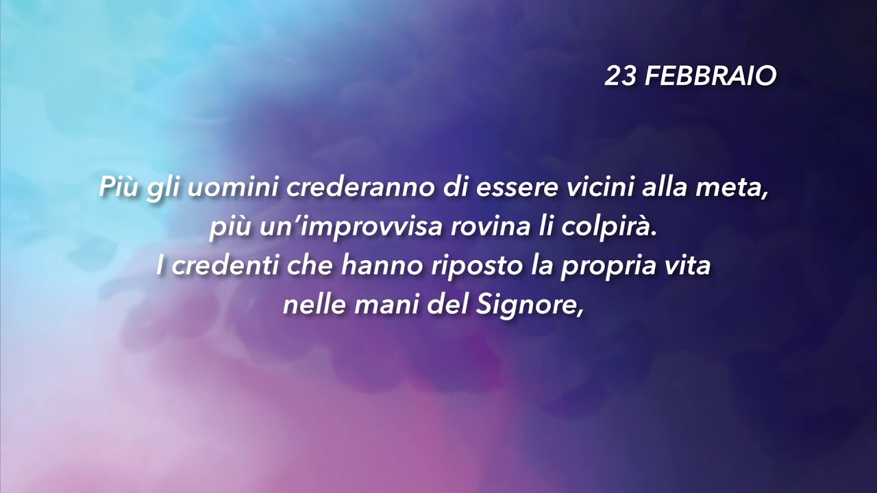Meditazione Calendario "Parole di Vita" del 23 Febbraio 2019