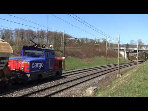 Trafic ferroviaire près de Hendschiken / Othmarsingen [4K]