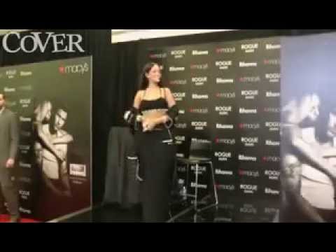 Rihanna performing at the BRITs