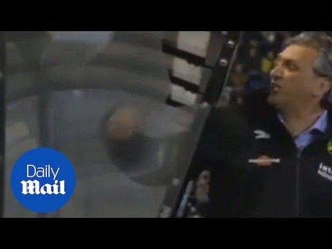 Angry NAC Breda coach Robert Maaskant punches hole through his dugout - Daily Mail