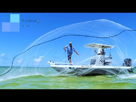 Most Satisfying Big Cast Net Fishing Video || Catch hundreds of tons of big fish with handmade nets