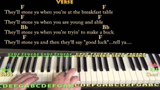 Rainy Day Woman # 12 &amp; 35 (Bob Dylan) Piano Cover Lesson with Chords/Lyrics