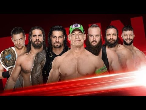 Wwe raw 19 /2/2018 7 man macth roman riengs& jonh cena & the miz & fin,bollar, seth rollings brong
