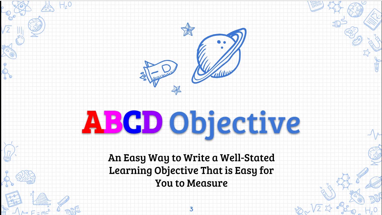 What is the ABCD method for writing objectives? Wiki REF