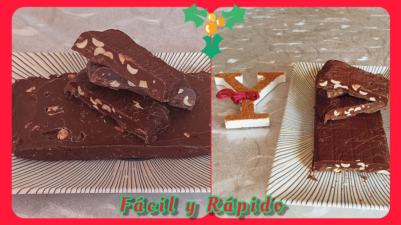 Turrón de CHOCOLATE Y CACAHUETES CON MIEL , Fácil , Rico , Económico , y en 5 minutos listo🍫