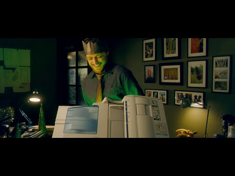 Filth official trailer still with James McAvoy as Bruce Robertson in uniform, night street lights